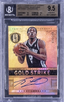2012-13 Panini Gold Standard "Gold Strike Signatures" #36 Kawhi Leonard Rookie Card (#024/249) - BGS GEM MINT 9.5  